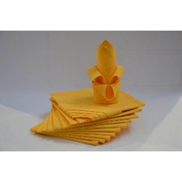 Lot de 12 serviettes de table carré en coton jaune Calitex Linge de maison