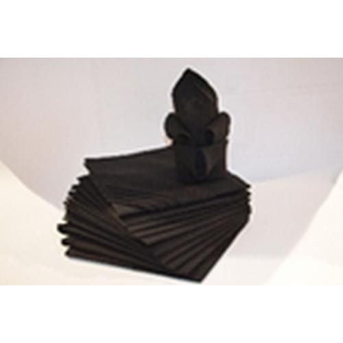 Calitex - Lot de 12 serviettes de table noir - Linge de table