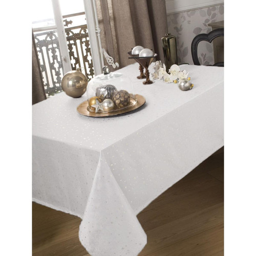 Calitex - Nappe Textile EVITA Blanc/Argent - Linge de table