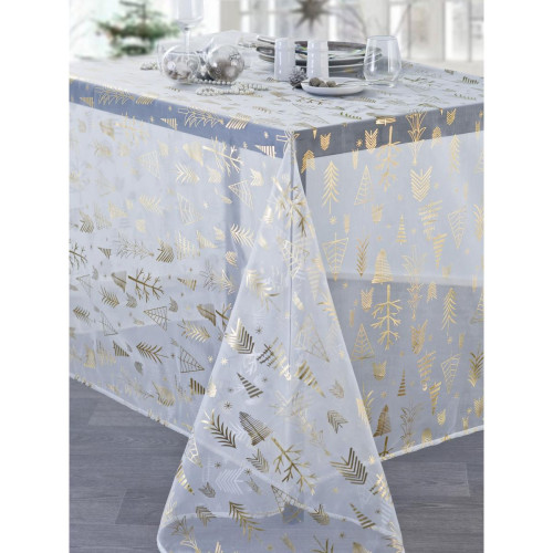 Calitex - Nappe Textile SAPIN Or/Argent - Nappes Design