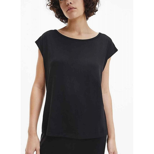 T-shirt col rond large à manches courtes - Noir Calvin Klein Underwear en coton modal