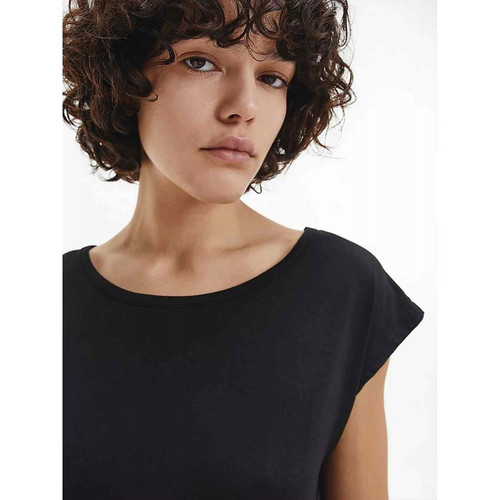T-shirt col rond large à manches courtes - Noir Calvin Klein Underwear en coton modal Calvin Klein Underwear Mode femme