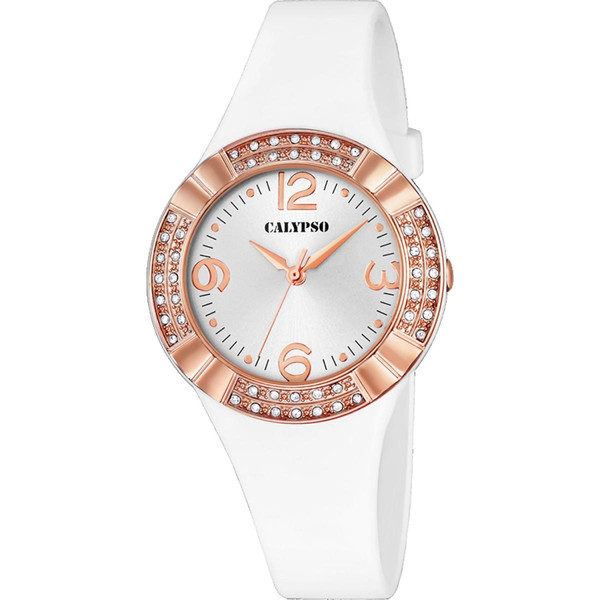 Montre Femme Calypso K5659-1 - Bracelet Silicone Blanc  Blanc Calypso Mode femme