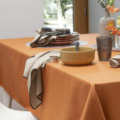 Becquet - Lot De 3 Serviettes orange 45 x 45 cm - Serviette de table