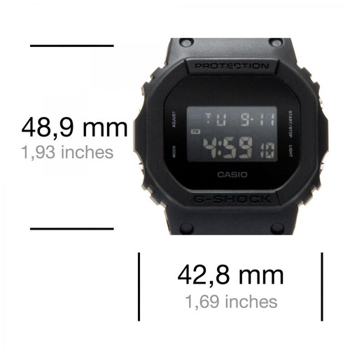 Casio - Montre Casio G-Shock DW-5600BB-1ER -  Homme - Montre chronographe