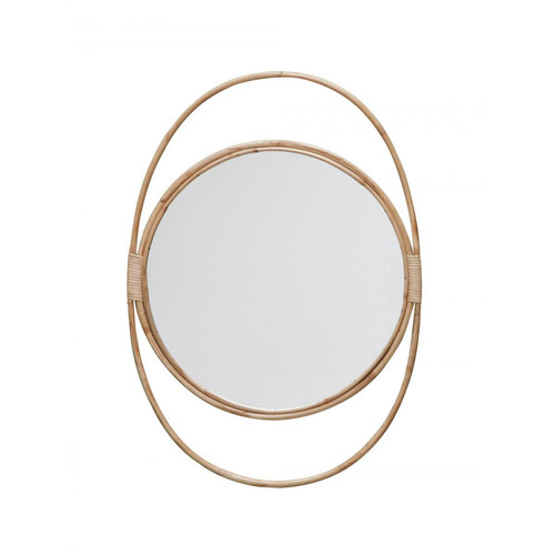 Chehoma - Miroir Rotin Rond Cadre Ovale Suspendu - Miroirs Design