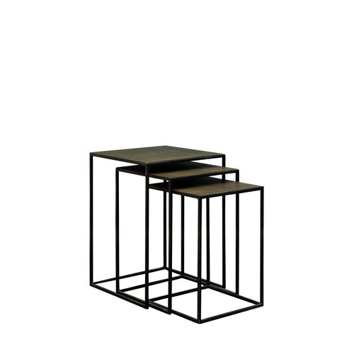 Chehoma - Set de 3 Tables d'appoint Carré - Promo Table Basse Design
