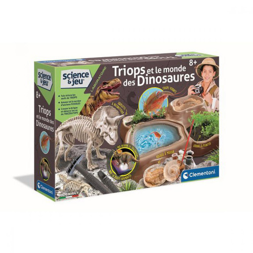 Clementoni - Coffret Science et Jeu - Triops et le Monde des Dinosaures - Jeux éducatifs