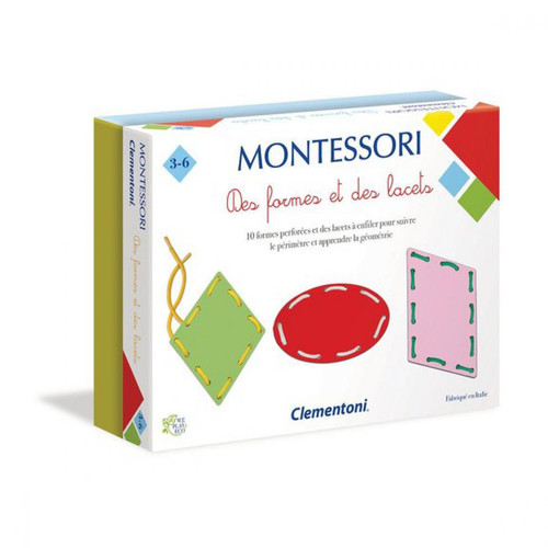 Clementoni - Montessori : des formes et des lacets - Premiers apprentissages