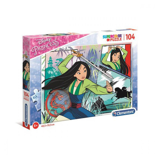 Clementoni - Puzzle SuperColor 104 pièces Disney Princesses - Mulan - Jeux de société et puzzles