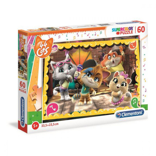 Clementoni - Puzzles SuperColor 60 pièces - 44 Cats 