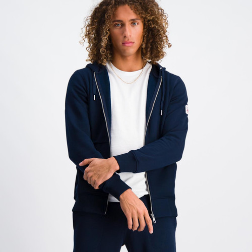 Compagnie de Californie - Sweatshirt zippé capuche New Cupertino bleu marine - Vêtement de sport  homme