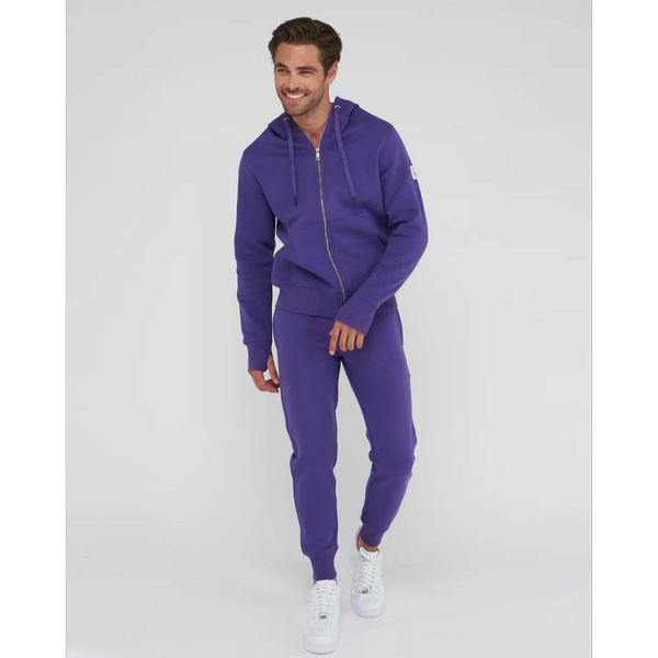 Sweat zippé à capuches classique violet en coton Compagnie de Californie LES ESSENTIELS HOMME