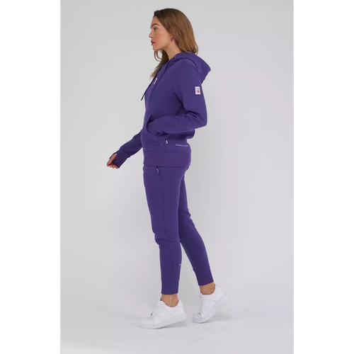 Sweat zippé à capuches classique violet en coton Vêtement de sport homme