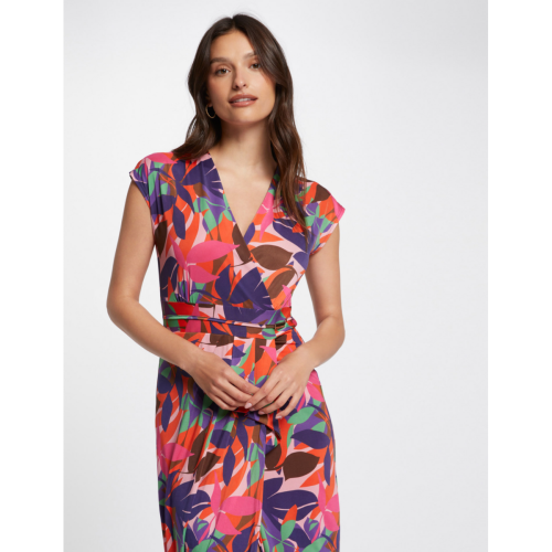 Morgan - Robe longue imprimé floral - Robes courtes femme rose