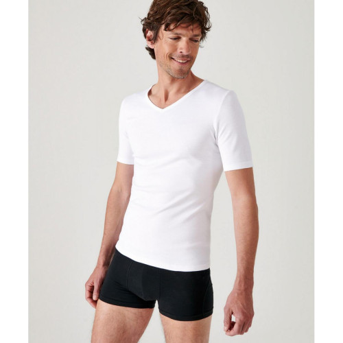 Damart - Tee Shirt Manches Courtes Blanc - T-shirt / Polo homme