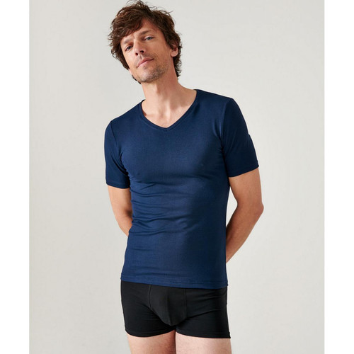 Damart - Tee-shirt Manches Courtes Bleu Marine - Vêtement homme