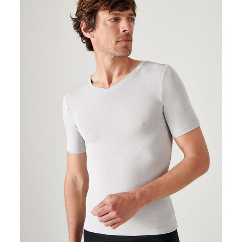 Damart - Tee-shirt Manches Courtes Gris Chiné - T-shirt / Polo homme