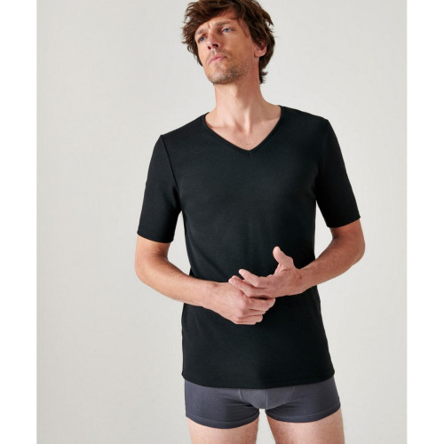Damart - Tee Shirt Manches Courtes Noir - Vêtement homme