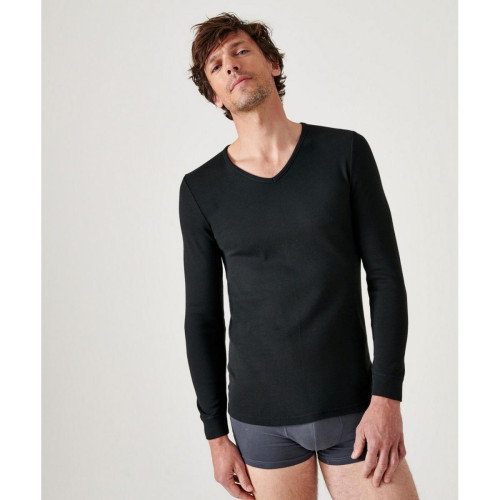 Damart - Tee Shirt Manches Longues. Noir - T-shirt / Polo homme