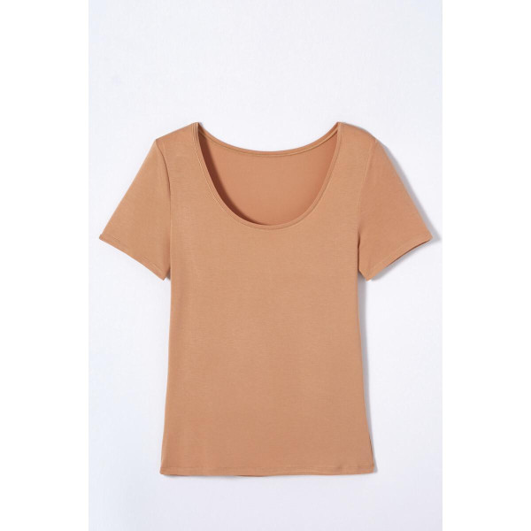 Tee-shirt manches courtes invisible ambre orange en coton T-shirt manches courtes