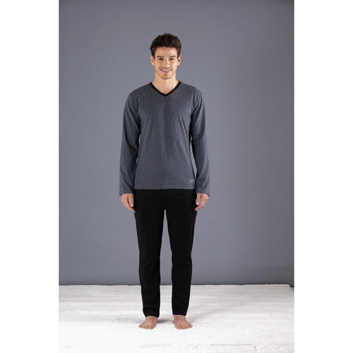 Daniel Hechter Homewear - Pyjama Homme Anthracite - daniel hechter homewear