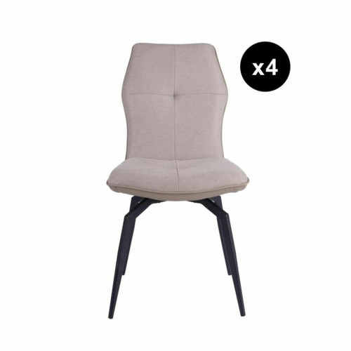 3S. x Home - Lot de 4 chaises pivotantes taupe  - Chaise Design