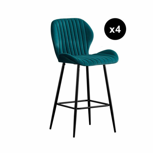 3S. x Home - Tabouret de bar  Bleu Canard  - Chaise Et Tabouret Et Banc Design