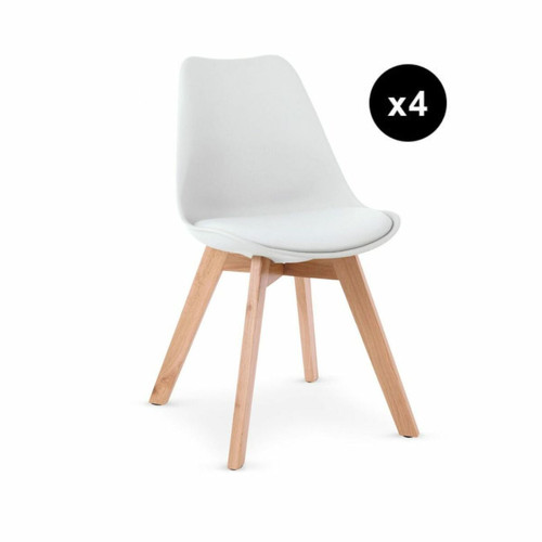 3S. x Home - Lot de 4 Chaises Scandinaves Blanches SYDALS - Chaise Design