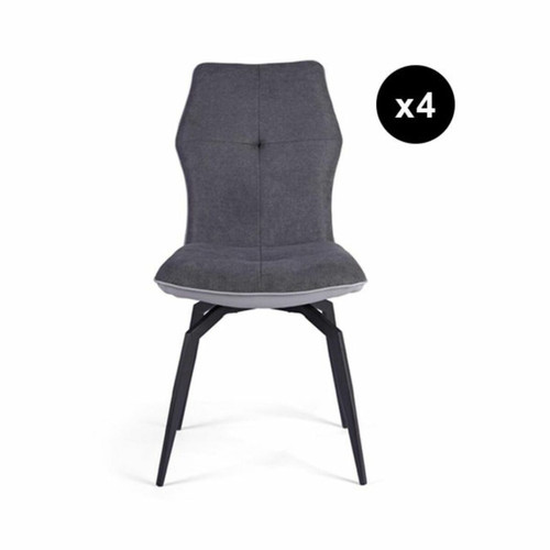 3S. x Home - Lot de 4 chaises pivotantes grises 