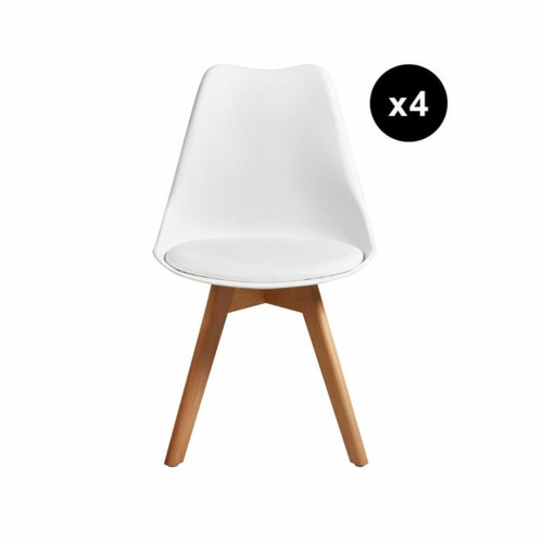 3S. x Home - Chaises Blanches BJORN  - Chaise Et Tabouret Et Banc Design
