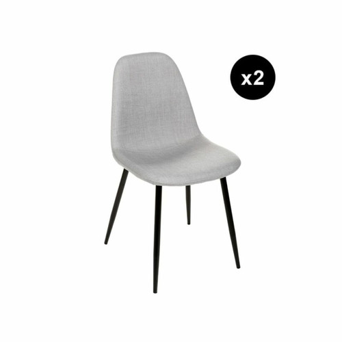 3S. x Home - Lot de 2 chaises scandi grises - Chaise Design