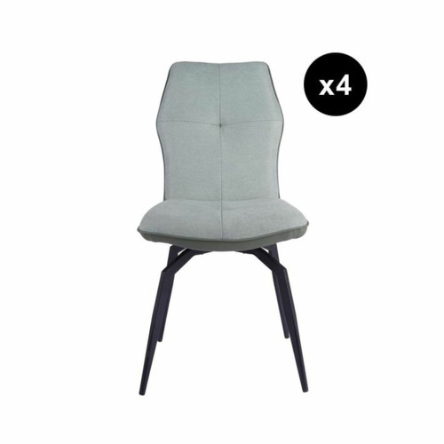 Lot de 4 chaises pivotantes avec assise en tissu et pieds en métal noir ANDY Vert  Vert 3S. x Home Meuble & Déco