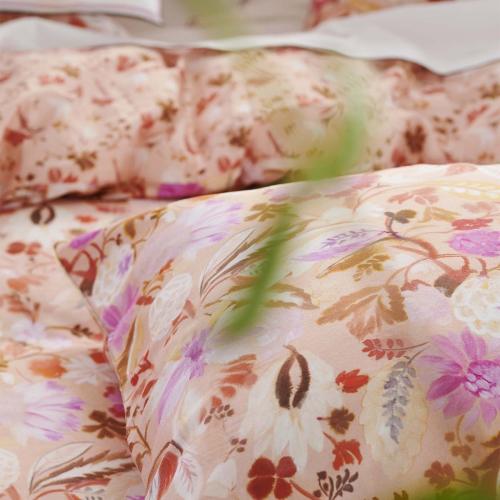 Designers Guild - Taie d'oreiller imprimée en satin de coton, Giradon - Taies d oreillers traversins rose