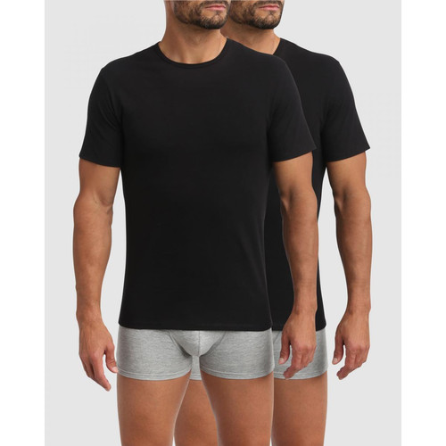 Dim Homme - Pack de 2 t-shirts homme col rond noirs - X-Temp Dim - T-shirt / Polo homme