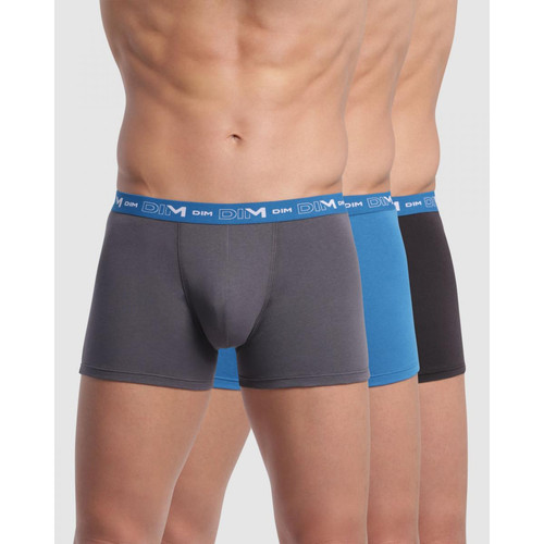 Dim Underwear - Pack de 3 boxers homme ceinture élastique gris/bleu/noir - Caleçon / Boxer homme