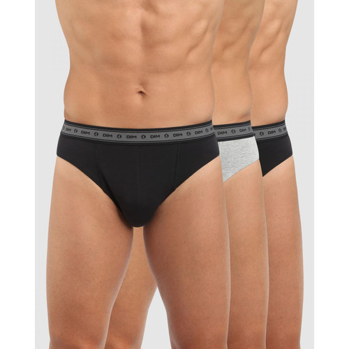 Dim Underwear - Pack de 3 slips homme ceinture élastique noir/gris - Slip  homme