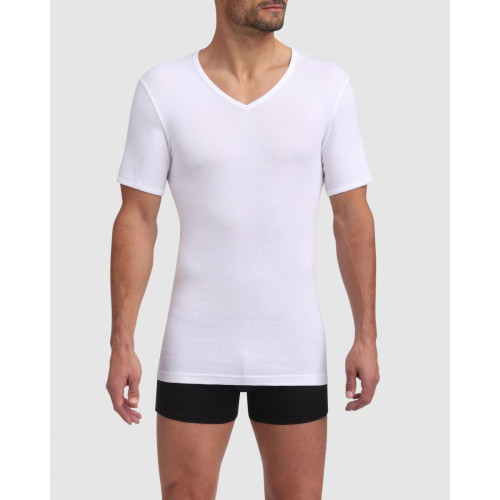 Dim Underwear - Thirt homme  col V blanc-s - T-shirt / Polo homme