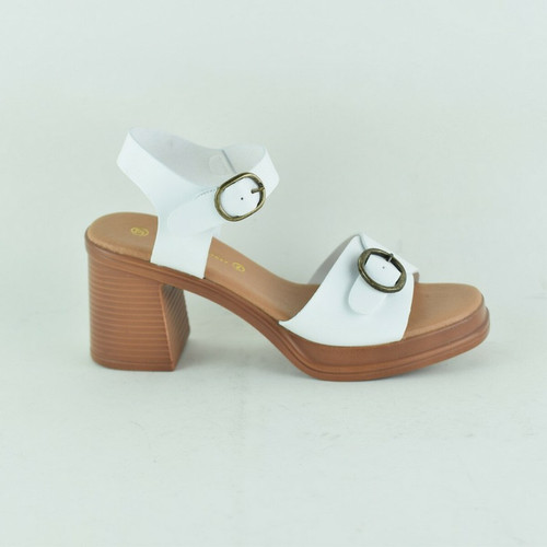 Divine Factory - Sandales à talon femme blanc - Les chaussures femme