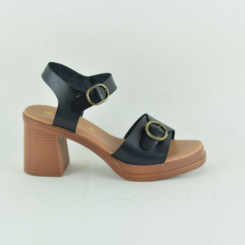 Divine Factory - Sandales à talon haut pour femme noir - Les chaussures femme