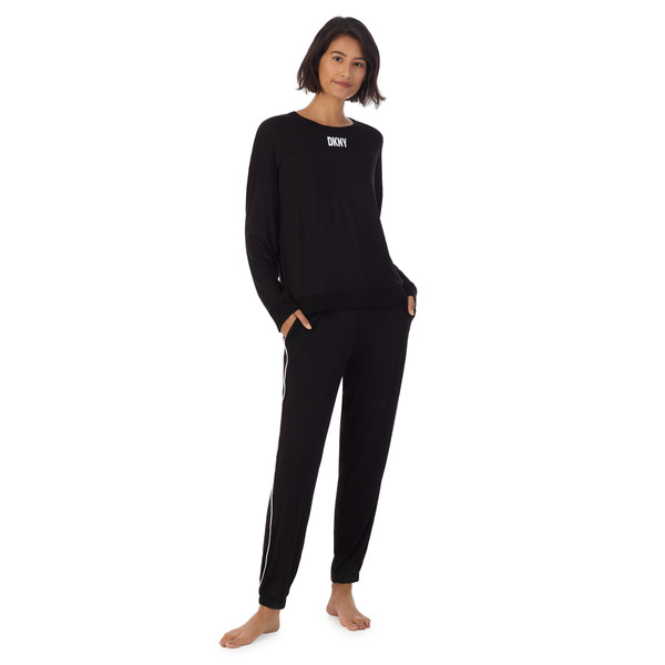 Ensembe Pyjama Jogging à Manches Longues noir DKNY Mode femme