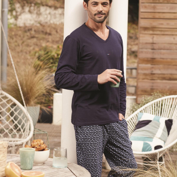 Pyjama en coton pour homme - bleu marine Dodo Homewear LES ESSENTIELS HOMME