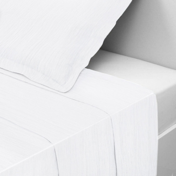 Drap plat gaze de coton TERTIO® - Blanc 3S. x Tertio (Nos Unis) Linge de maison