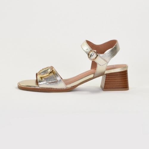 Emilie Karston - Sandales ARIEL en cuir platine - Les chaussures femme