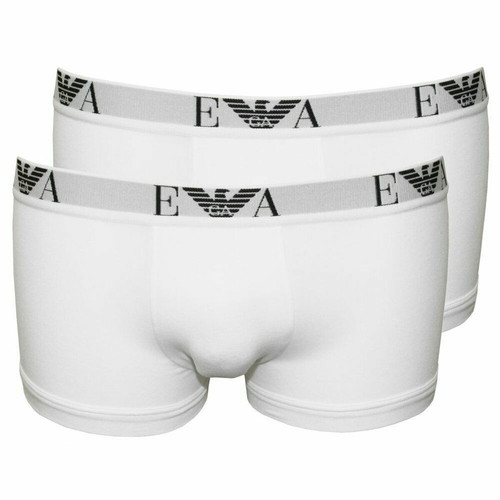 Emporio Armani Underwear - PACK 2 BOXER STRETCH - Homme Tendance Blanc - Emporio Armani Underwear - La mode homme haut de gamme