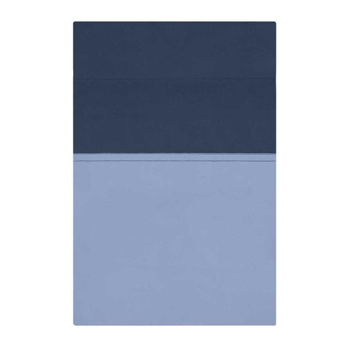 Essix - Drap plat bicolore en percale coton, Rendez-Vous Bleu Olympe / Bleu nuit - Drap plat