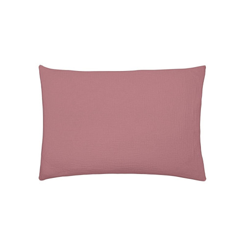 Essix - Taie d'oreiller en double gaze de coton lavée - Taies d oreillers traversins rose