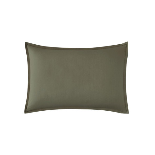 Essix - Taie d'oreiller en percale de coton - Linge de lit vert