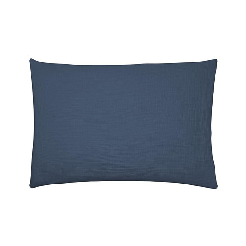 Essix - Taie D'oreiller Unie En Gaze De Coton, TENDRESSE Bleu De Chine-Essix - Essix linge de maison