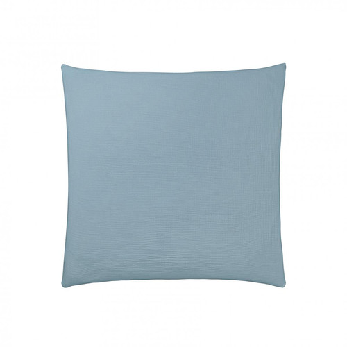 Essix - Taie d'oreiller unie Gaze de coton-Bleu Glacier TENDRESSE - Essix linge de maison